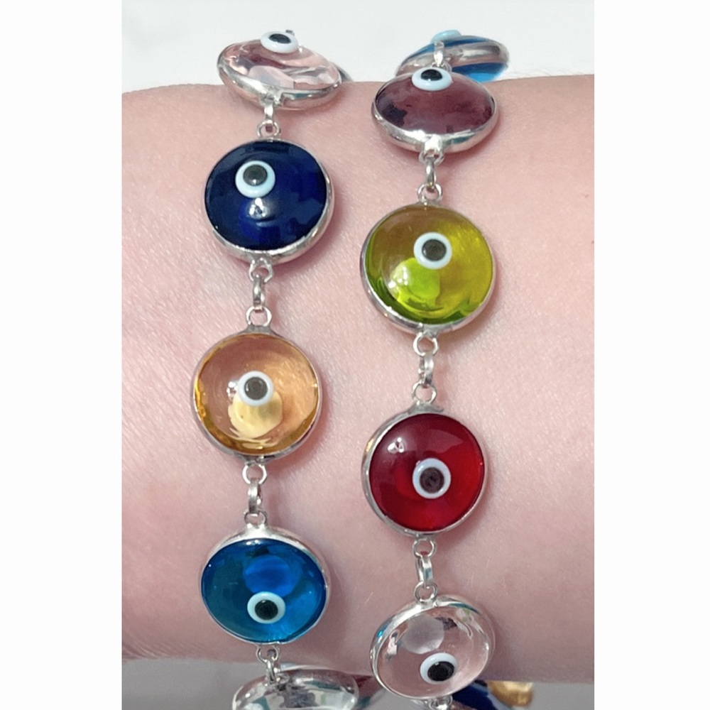 Evil Eye multicolored pair of bracelets